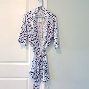 David’s Bridal Womens Robe NWT Black and White Spotted